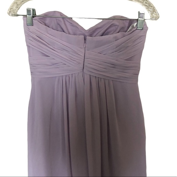 David’s Bridal strapless chiffon dress with pleated bodice Iris - Picture 5 of 9